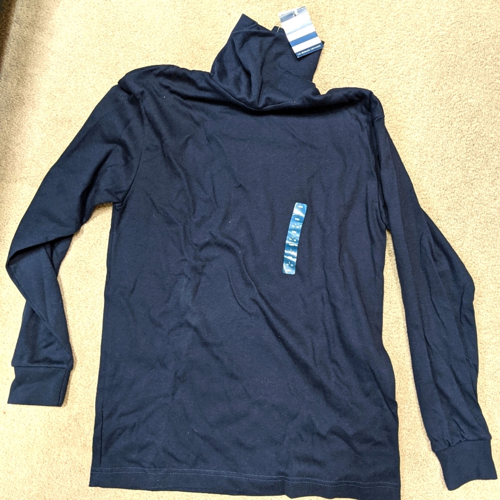 Lands End Kids classic seamless turtleneck sweater in navy NWT 14/16